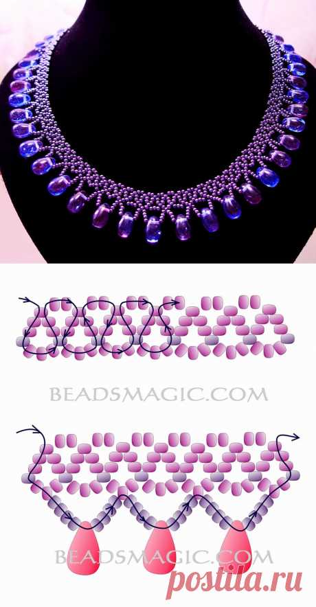 Free pattern for beaded necklace Galaxy | Beads Magic