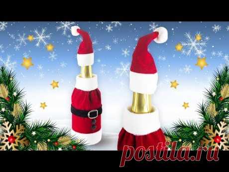 BOTELLA DECORADA DE PAPA NOEL | DECORACION NAVIDAD | Manualidades, Antojitos y algo Más