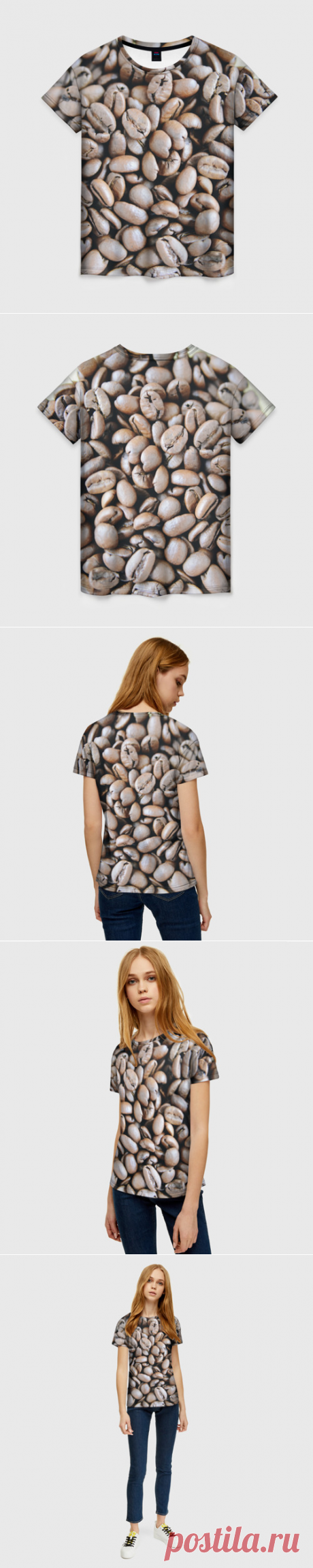 Женская футболка 3D Кофе зёрна - купить по цене 1290 руб в интернет-магазине Всемайки, арт 3650113