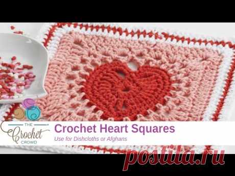 How to Crochet A Heart Square: Granny Square