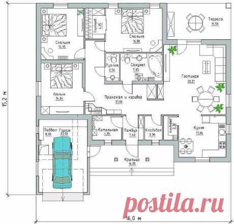 Проект одноэтажного дома