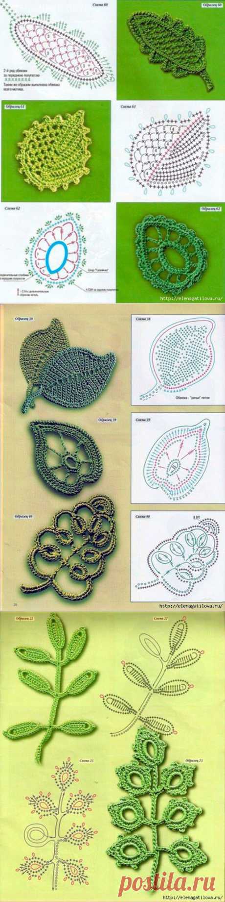 Ирландское кружево. Листики.