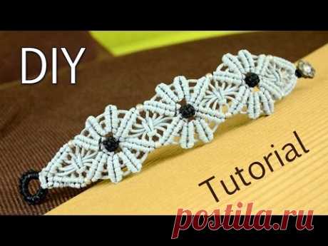 Macramé Flower Bracelet Tutorial ✿✿✿