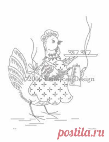 VP103 Poultry Diner Vintage Hand-Embroidery Pattern PDF | Etsy España