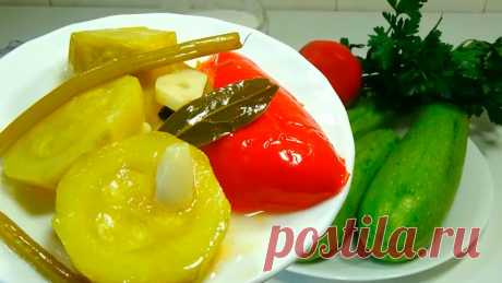 Кабачки маринованные с болгарским перцем - потрясающе вкусная закуска - Лучшие рецепты