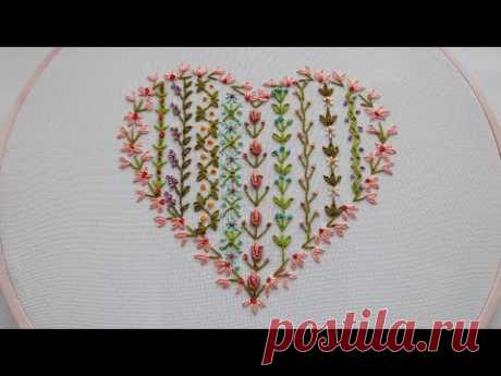 10 Floral Border Ideas Cute Floral Heart Hand Embroidery
