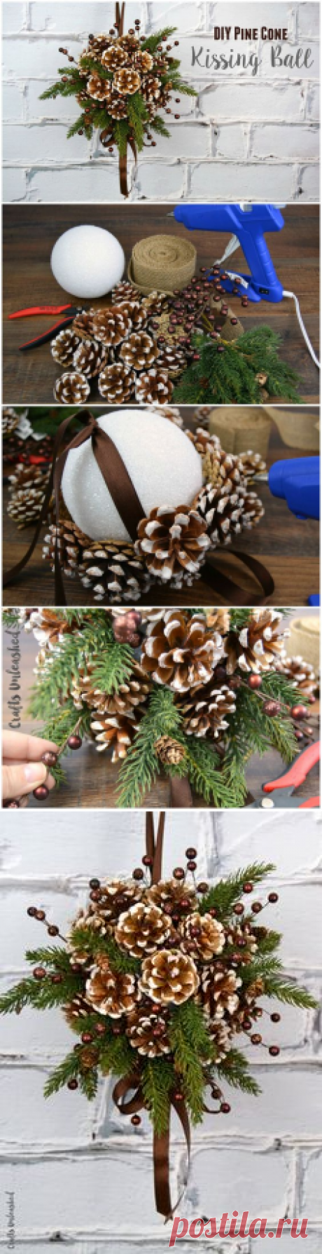 Kissing ball, Pine cones and Winter wreaths on Pinterest