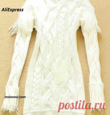 Белое вязаное платье | Вяжем с Лана Ви