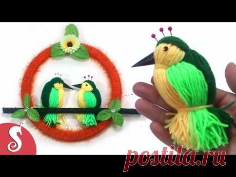 DIY Woolen Birds Wall Hanging for Home Decoration