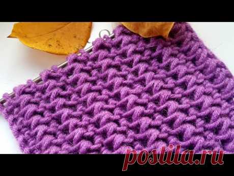 Объёмный, фактурный, зимний узор спицами 🌺 knitting pattern.