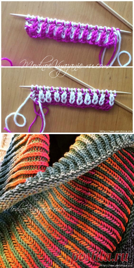 Уроки вязания в технике бриошь Brioche knitting