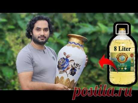 Big size Stylish flower Vase || Plastic Bottle Flower Vase || Home decor ideas