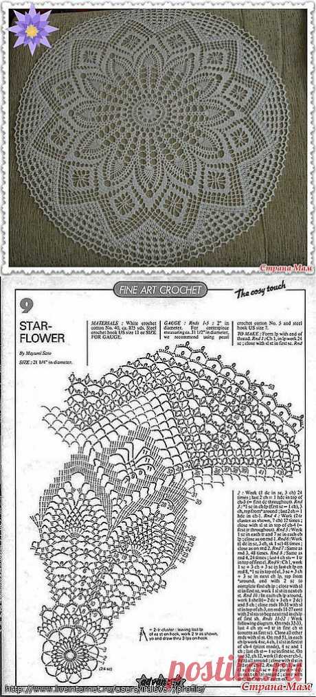 Еще одна большая круглая салфетка: Дневник группы &quot;Все в ажуре... (вязание крючком)&quot; - Страна Мам