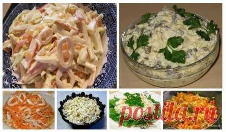 6 простых и вкусных салатов с кальмарами | Поваренный сайт