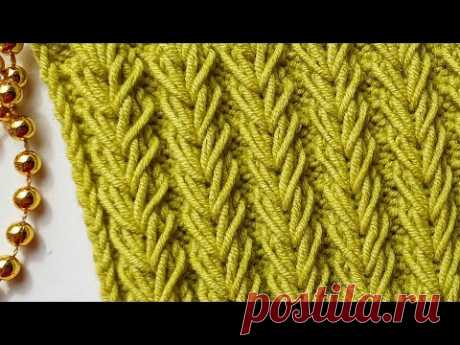 Узор "Колоски" 🌾/ Красивый объёмный узор спицами 🧶/Pattern "Spikelets"/Beautiful volumetric pattern