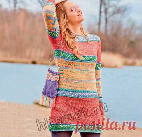 Короткое вязаное платье в стиле хиппи - Хитсовет