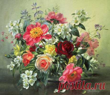 Дамы!! Цветы от Альберта Вильямса (Albert Williams, 1922-2010, English artist) сегодня и всегда для Вас!!
