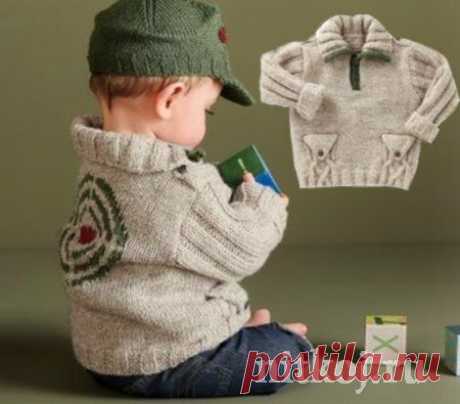 Детский пуловер спицами и вязаная кепка » Ниткой - вязаные вещи для вашего дома, вязание крючком, вязание спицами, схемы вязания