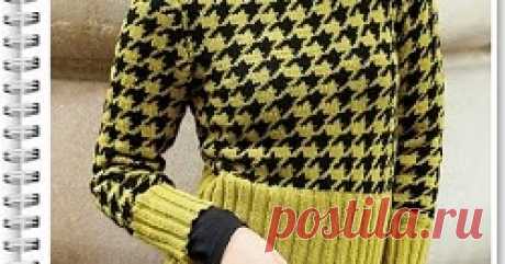 Вязание спицами молодежного женского свитера с жаккардовым узором Молодежный женский свитер спицами с описанием и схемами вязания для начинающих