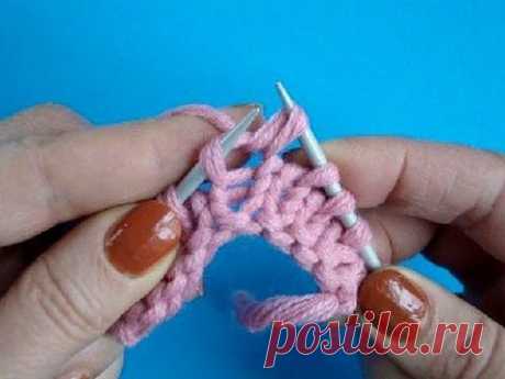 Континентальный метод Лицевая петля Урок 25 - Knitting for beginners Вязание спицами