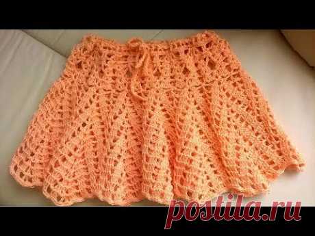 Ажурная юбка крючком Как связать юбку крючком Skirt crochet Часть 2