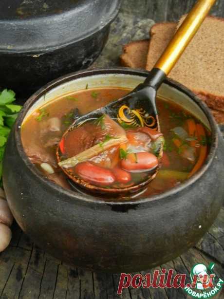 Суп с фасолью и грибами – кулинарный рецепт