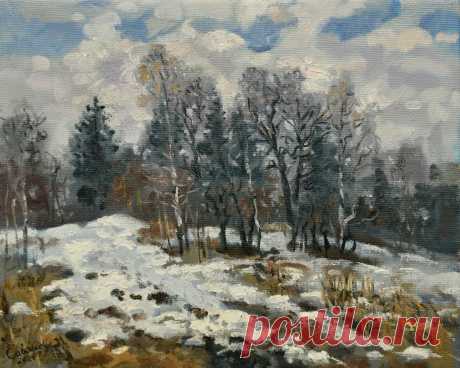 Snow Painting Nature Landscape Last Snow, Painting by Natalya Savenkova | Artmajeur Buy art from Natalya Savenkova (Free Shipping, Secured direct purchase): Painting titled "Snow Painting Nature Landscape Last Snow Impressionism"