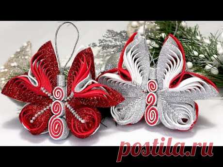 Christmas 3D ornaments Making Butterfly | DIY Christmas Tree decorations | Christmas Craft Ideas