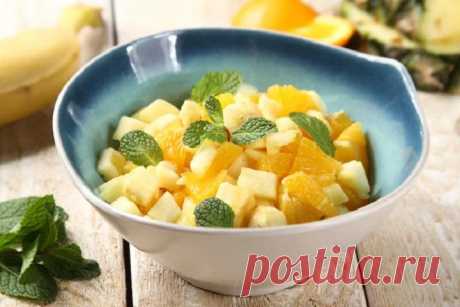 Самый простой фруктовый салат с ананасом – пошаговый рецепт с фото.
