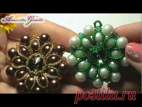 Tutorial  - Ciondolo a tutto perle - peyote