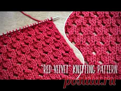 Роскошный узор «Red velvet» ВЯЗАНИЕ СПИЦАМИ! 🌹🌹🌹 Wonderful knitting design