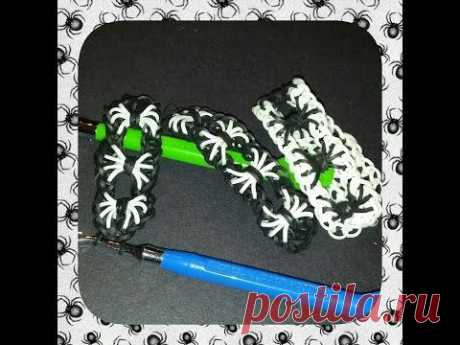 &quot;Entrapped Spiders&quot;  Hook only Rainbow Loom Bracelet/How to tutorial