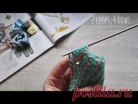 Два цвета пряжи, две петли и узор связался❤️🧶knitting pattern.