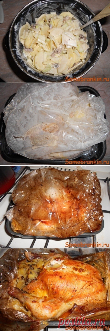Как приготовить фаршированная курица запеченная в «рукаве» - рецепт, ингридиенты и фотографии