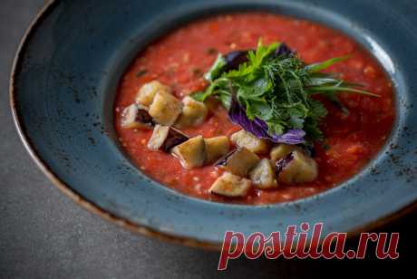 Грузинский томатный суп с жареными баклажанами рецепт – авторская кухня, веганская еда: супы. «Еда»