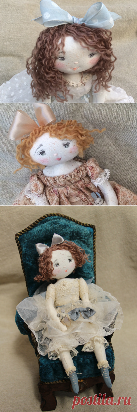Текстильные куклы: Фарфалетки мастерицы Сесиль