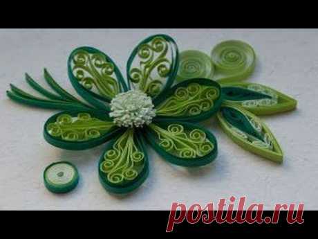 Quilling Made Easy # How to make Yellow Blue Flower Design using Paper Art Quilling -Paper Quilling