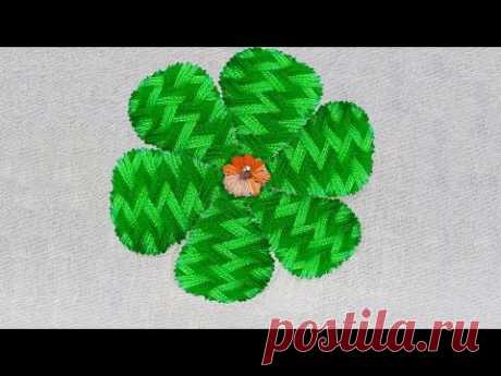 Hand embroidery amazing checked stitch flower design stitching tutorial