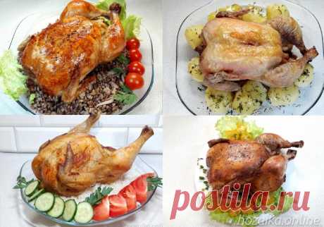 Курица в духовке целиком - 7 рецептов с хрустящей корочкой