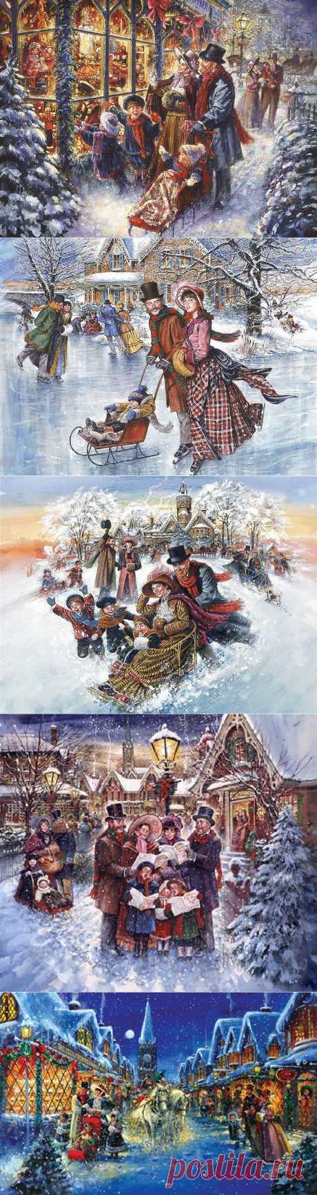 Художник-самоучка из Канады Stewart Sherwood | Этот добрый зимний праздник Входит сказкой в каждый дом.....