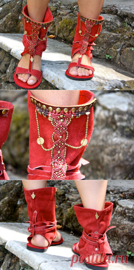 Ethnic macramè sandals от GretelCreativeWear на Etsy