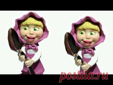 How to make Masha (and the bear) cake topper fondant tutorial masha e orso torta pasta di zucchero - YouTube