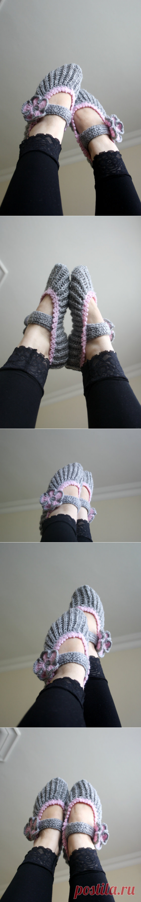 Grey and Sugar Pink Home Slippers Mothers Day gift от denizgunes