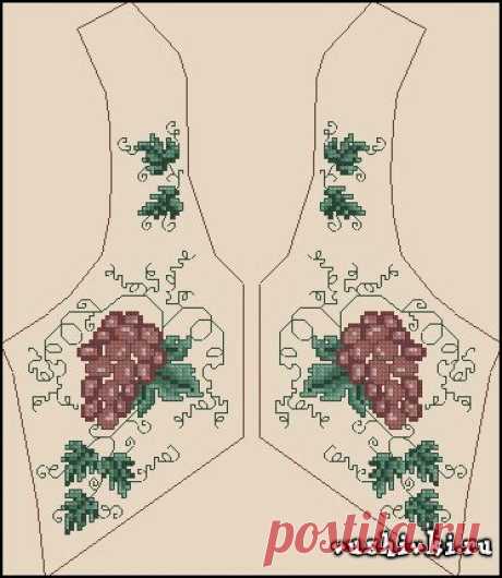 Жилетка на бутылку - Виноград » Вышивка, бесплатные схемы вышивки крестом, рукоделье.