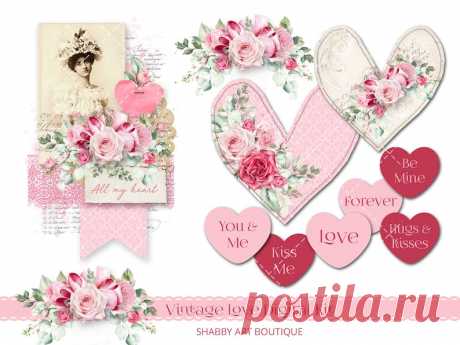 Letter USA Vintage Love Digital Kit - Etsy Сингапур