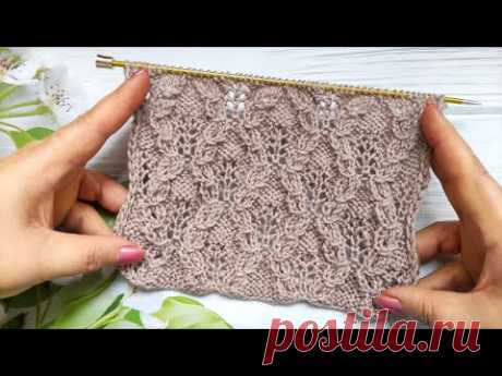 Fancy Leaf Knit Stitch | Blattmuster stricken | Motivo a Foglie ai ferri| Point Feuilles au Tricot