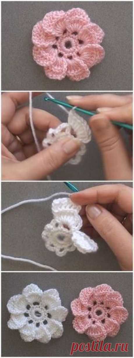 Crochet 8 Petal Flower