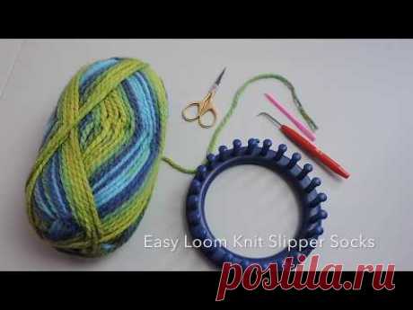 Easy Loom Knit Slipper Socks