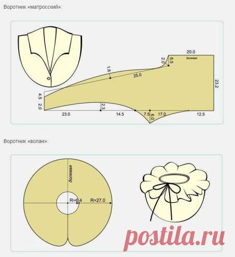 Выкройки схемы воротников (Шитье и крой) | Журнал Вдохновение Рукодельницы