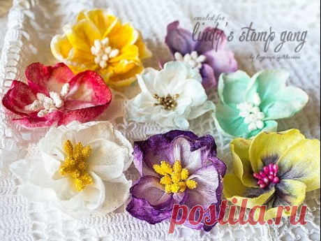 Handmade Flowers Tutorial// МК Цветы из влажных салфеток